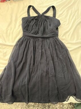 J. Crew dark blue Petite 00 Dress with Cream Label Detail